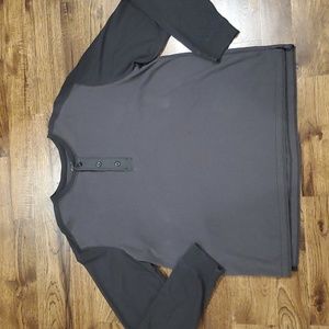 Mens Eddie Bauer gray henley shirt size XXL